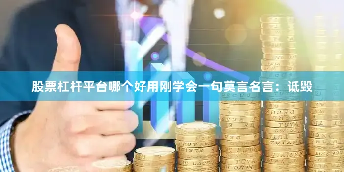 股票杠杆平台哪个好用刚学会一句莫言名言：诋毁